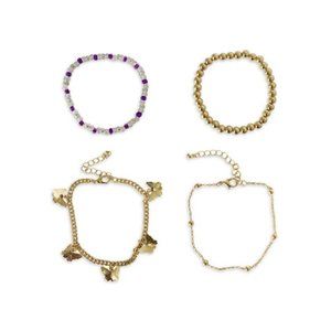 Multi Butterfly Bracelets, 4-Pieces